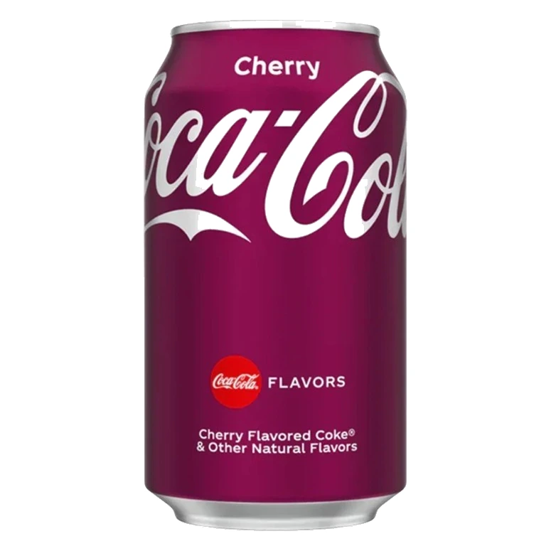 Coca-Cola Cherry Flavoured Soft Drink pack, front view