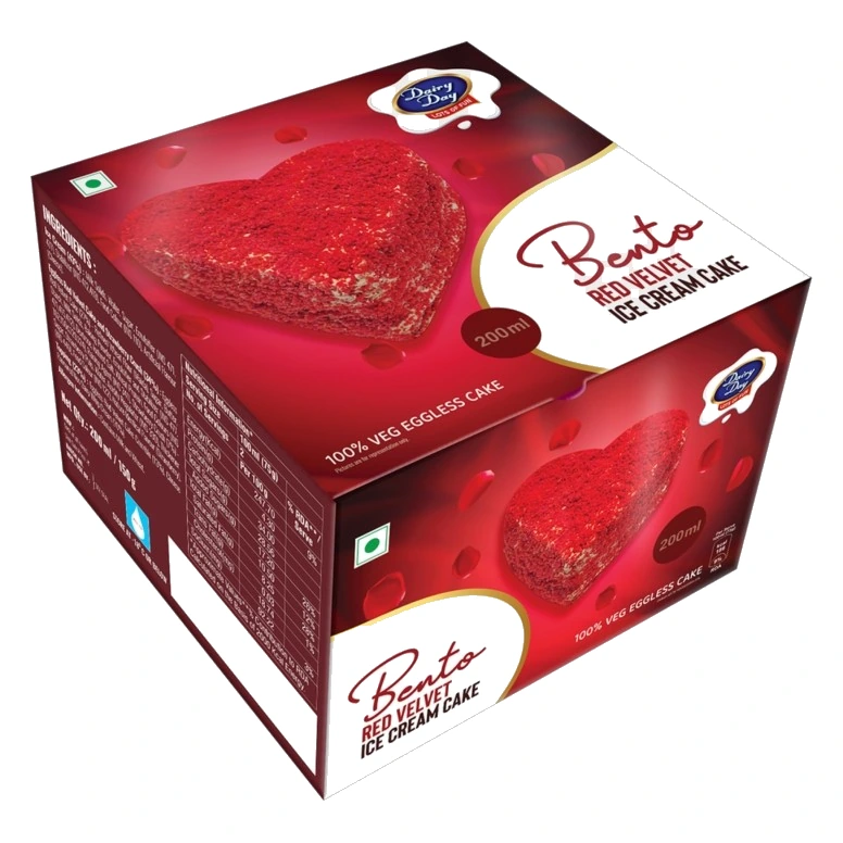 Dairy Day Bento Red Velvet Ice Cream Cake pack, front view