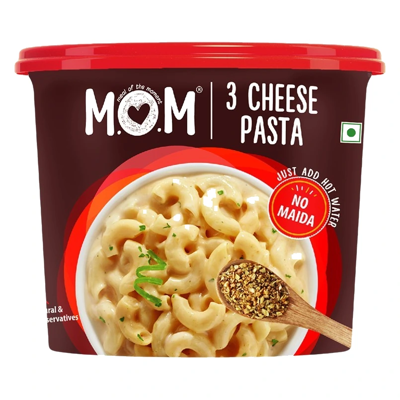 MOM (Meal of the Moment) 3 Cheese Pasta pack, front view