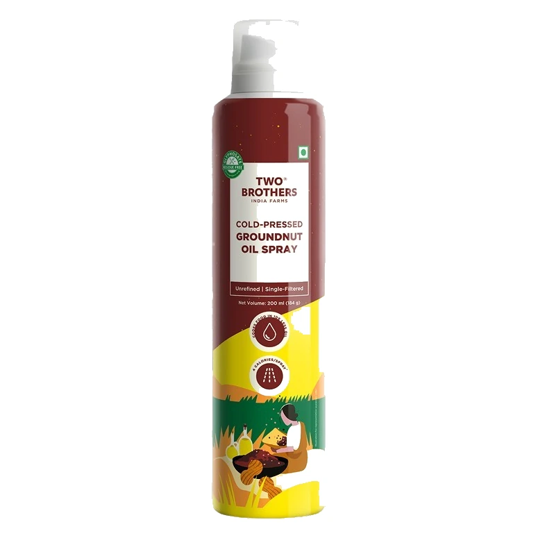 Two Brothers Cold Pressed Groundnut Oil Spray pack, front view
